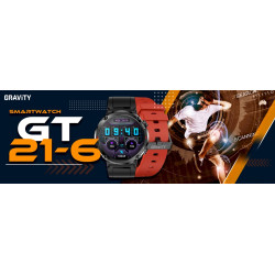 Smartwatch Gravity GT21-6 with Red Silicone Strap