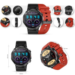 Smartwatch Gravity GT21-6 with Red Silicone Strap
