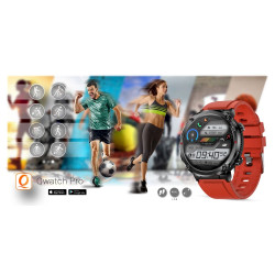 Smartwatch Gravity GT21-6 with Red Silicone Strap