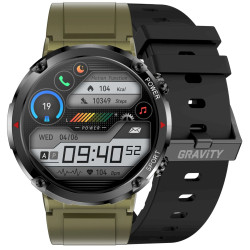 Smartwatch Gravity GT21-7 with Black Silicone Strap / black