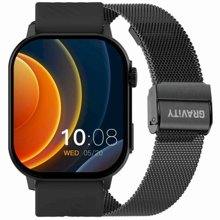 Smartwatch Gravity GT15-1 Silicone Strap + Black Bracelet / black
