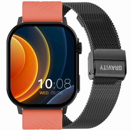 Smartwatch Gravity GT15-3 Silicone Strap + Black Bracelet / red-black
