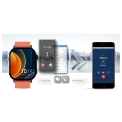 Smartwatch Gravity GT15-3 Silicone Strap + Black Bracelet / red-black