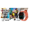 Smartwatch Gravity GT15-3 Silicone Strap + Black Bracelet / red-black