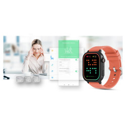 Smartwatch Gravity GT15-3 Silicone Strap + Black Bracelet / red-black
