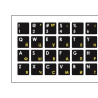Mocco Keyboard Sticks ENG / RU With Laminated Waterproof Level White / Yellow