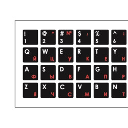 Mocco Keyboard Sticks ENG / RU With Laminated Waterproof Level White / Red