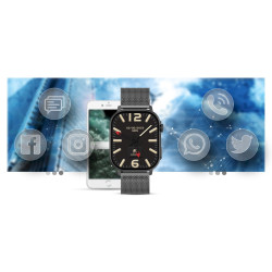 Smartwatch Gravity GT15-4 Silicone Strap + Titanium Bracelet / blue