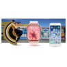 Smartwatch Gravity GT15-7 Silicone Strap + Gold Bracelet / pink
