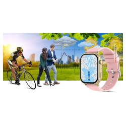 Smartwatch Gravity GT15-7 Silicone Strap + Gold Bracelet / pink