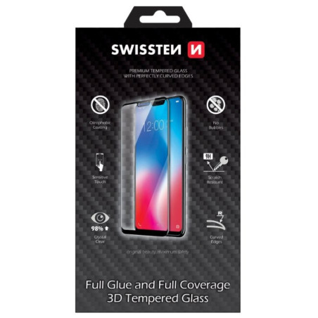 Swissten Ultra Durable Full Face / Full Glue Tempered Glass Apple iPhone 6 / 6S Black