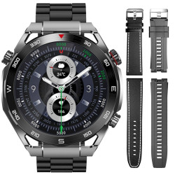 Smartwatch VELTORI VT100-1 with Black Silicone Strap and Black Eco Leather Strap / black