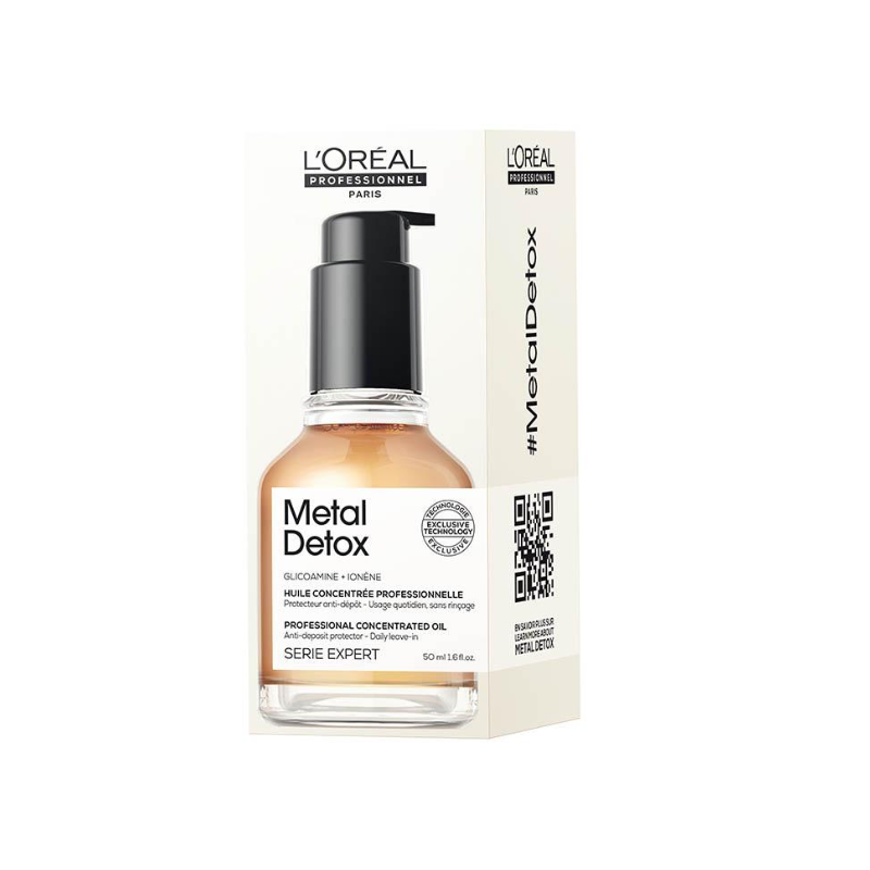 L'Oreal Professionnel, Serie Expert Metal Detox, Glicoamine + Ionene, Hair Oil Treatment, Anti-Deposit Protector, 50 ml