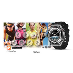 Smartwatch VELTORI VT100-1 with Black Silicone Strap and Black Eco Leather Strap / black