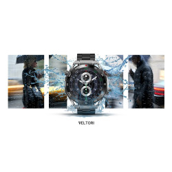 Smartwatch VELTORI VT100-1 with Black Silicone Strap and Black Eco Leather Strap / black