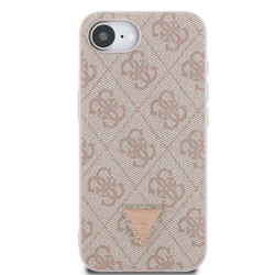 Guess PU 4G Strass Triangle Metal Logo Case for Apple iPhone 16e