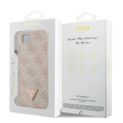 Guess PU 4G Strass Triangle Metal Logo Case for Apple iPhone 16e