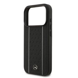 Mercedes Leather Star Pattern and Stripes MagSafe Case for Apple iPhone 17 Pro