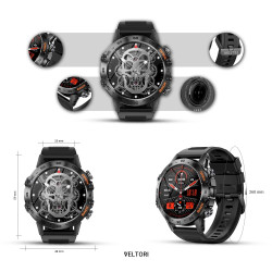 VELTORI VT120-1 Smartwatch Silicone Strap / black