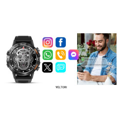 VELTORI VT120-1 Smartwatch Silicone Strap / black