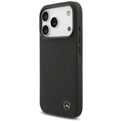 Mercedes Leather Large Laurel Leave MagSafe Case for Apple iPhone 17 Pro