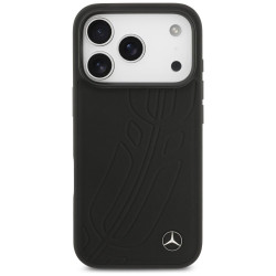 Mercedes Leather Large Laurel Leave MagSafe Case for Apple iPhone 17 Pro