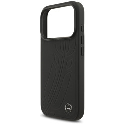 Mercedes Leather Large Laurel Leave MagSafe Case for Apple iPhone 17 Pro