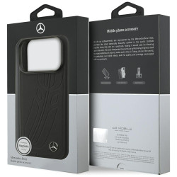 Mercedes Leather Large Laurel Leave MagSafe Case for Apple iPhone 17 Pro