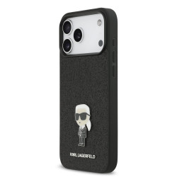 Karl Lagerfeld Fixed Glitter Metal Ikonik Case for Apple iPhone 17 Pro Max