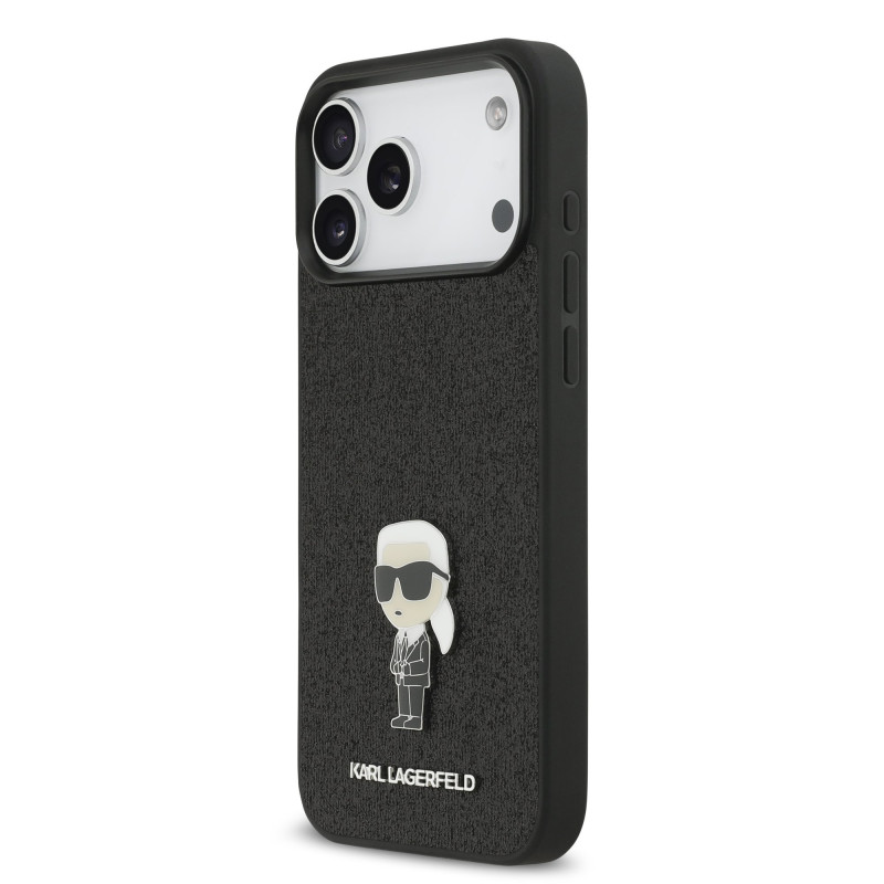 Karl Lagerfeld Fixed Glitter Metal Ikonik Case for Apple iPhone 17 Pro Max