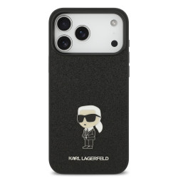 Karl Lagerfeld Fixed Glitter Metal Ikonik Case for Apple iPhone 17 Pro Max