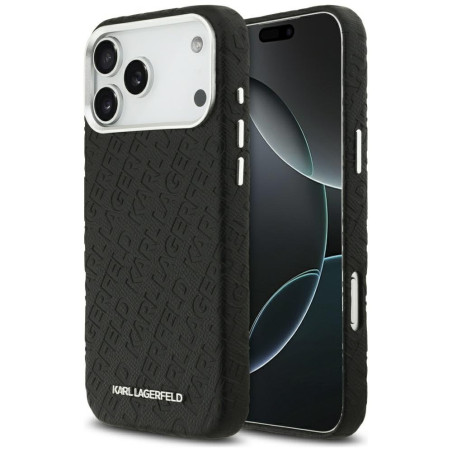 Karl Lagerfeld Grained PU Repeated Logo MagSafe Case for Apple iPhone 17 Pro Max