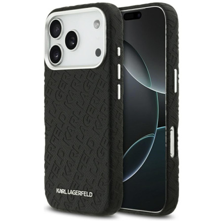 Karl Lagerfeld Grained PU Repeated Logo MagSafe Case Case for Apple iPhone 17 Pro