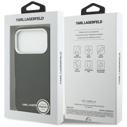 Karl Lagerfeld Grained PU Repeated Logo MagSafe Case Case for Apple iPhone 17 Pro