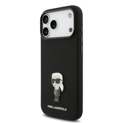 Karl Lagerfeld Liquid Silicone Metal Ikonik Case for Apple iPhone 17 Pro Max