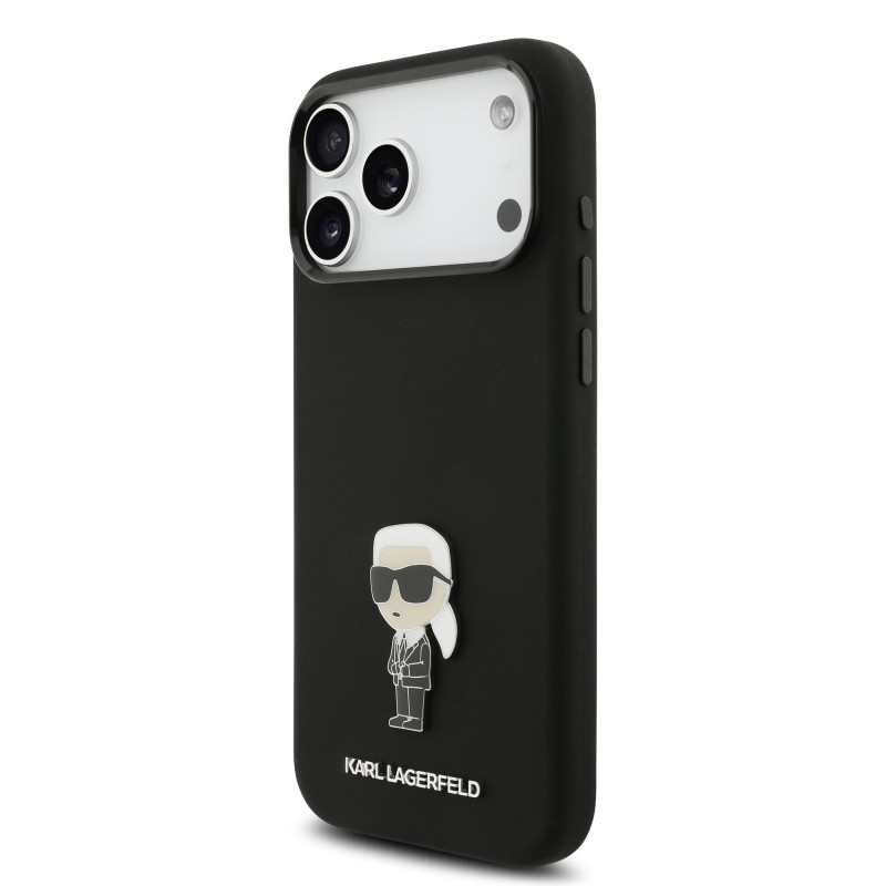 Karl Lagerfeld Liquid Silicone Metal Ikonik Case for Apple iPhone 17 Pro Max