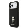 Karl Lagerfeld Liquid Silicone Metal Ikonik Case for Apple iPhone 17 Pro Max