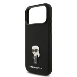 Karl Lagerfeld Liquid Silicone Metal Ikonik Case for Apple iPhone 17 Pro Max