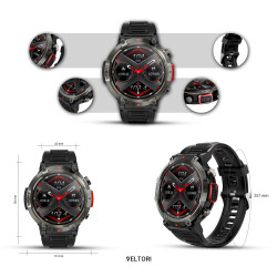 VELTORI VT140-1 Smartwatch Silicone Strap / black