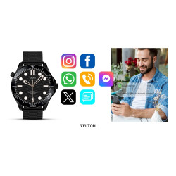 Smartwatch VELTORI VT150-1 with Silicone Strap + Black Bracelet / black