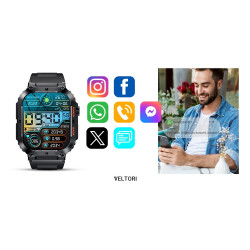Smartwatch VELTORI VT200-1 with Silicone Strap / black