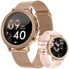 VELTORI VT310-1 Smartwatch with Gold Bracelet + Pink Silicone Strap / gold/pink