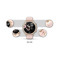 VELTORI VT310-1 Smartwatch with Gold Bracelet + Pink Silicone Strap / gold/pink