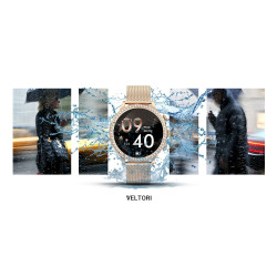 VELTORI VT310-1 Smartwatch with Gold Bracelet + Pink Silicone Strap / gold/pink