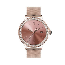 VELTORI Smartwatch VT320-1 with Gold Bracelet + Pink Silicone Strap / gold