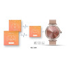 VELTORI Smartwatch VT320-1 with Gold Bracelet + Pink Silicone Strap / gold