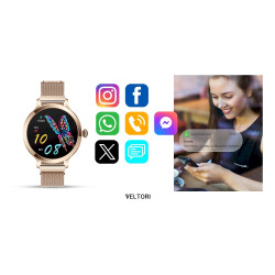 VELTORI VT340-1 Smartwatch / gold/pink