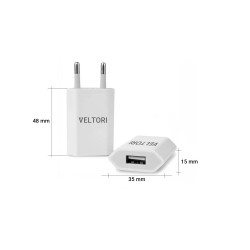 VELTORI POWER ON USB Smartwatch Charger 5V 1A VTL1 / white