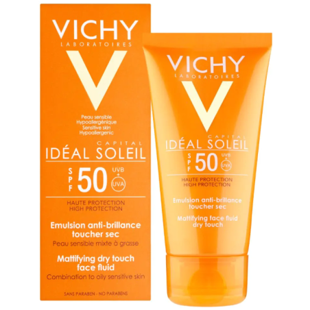 Vichy Idéal Soleil SPF50 Mattifying Face Fluid Dry Touch Protective Cream 50ml