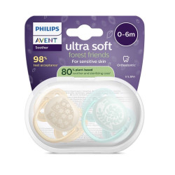 Philips Avent Ultra soft DECO Baby Pacifier 0-6m 2pcs Blue/Yellow